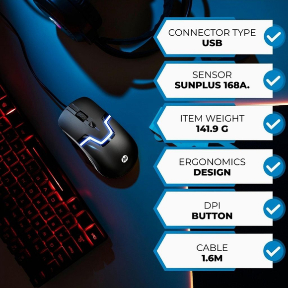 HP Wired RGB Gaming Mouse - Picture 7 of 9